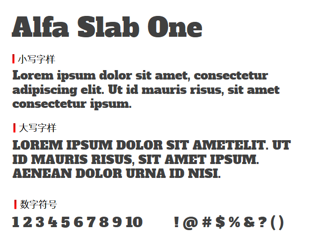Alfa Slab One字体