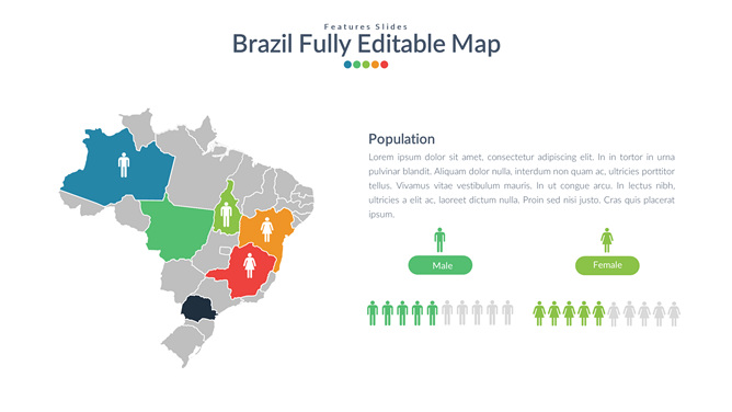 巴西地图PPT素材