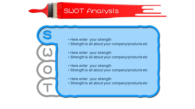 油漆刷SWOT分析PPT模板