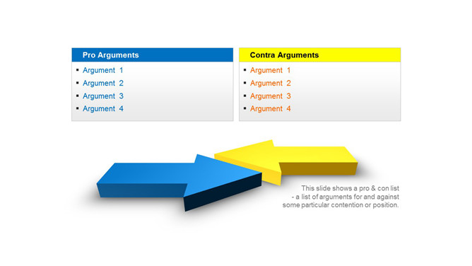 对立冲突立体箭头PPT素材