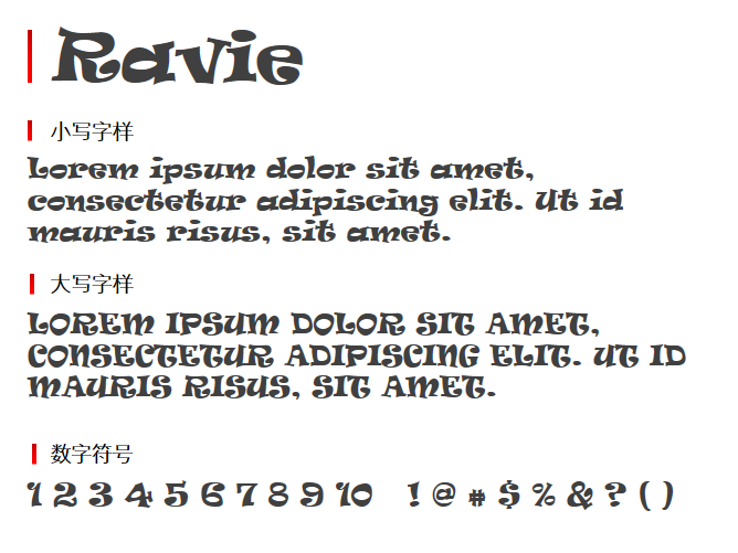 Ravie字体