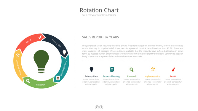 五项旋转循环图PPT素材